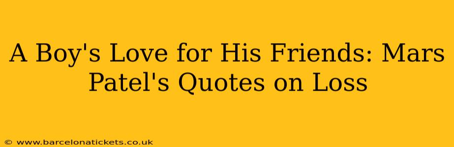 A Boy's Love for His Friends: Mars Patel's Quotes on Loss
