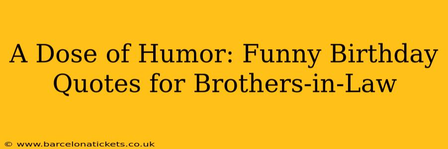 A Dose of Humor: Funny Birthday Quotes for Brothers-in-Law