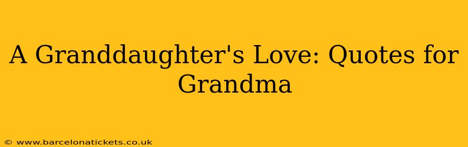 A Granddaughter's Love: Quotes for Grandma