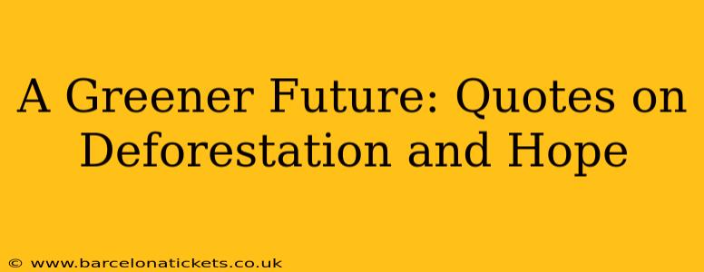A Greener Future: Quotes on Deforestation and Hope