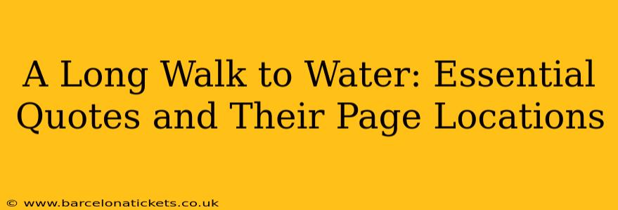 A Long Walk to Water: Essential Quotes and Their Page Locations