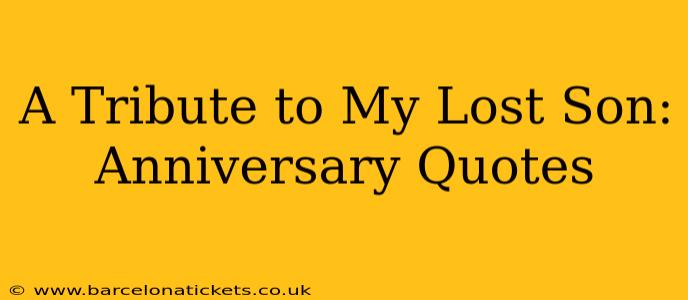 A Tribute to My Lost Son: Anniversary Quotes