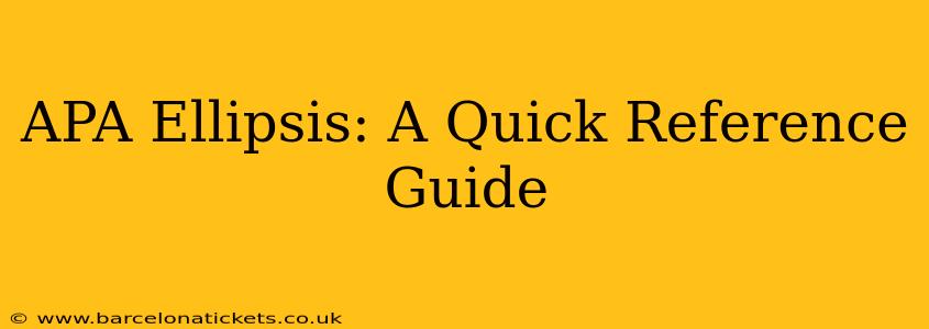 APA Ellipsis: A Quick Reference Guide