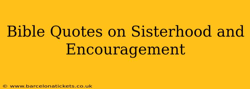 Bible Quotes on Sisterhood and Encouragement