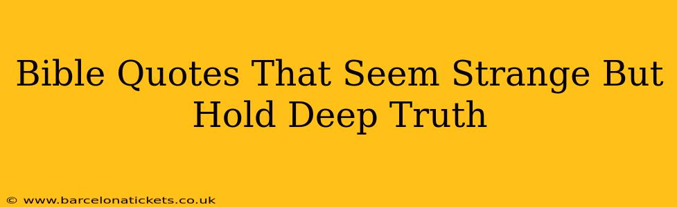 Bible Quotes That Seem Strange But Hold Deep Truth