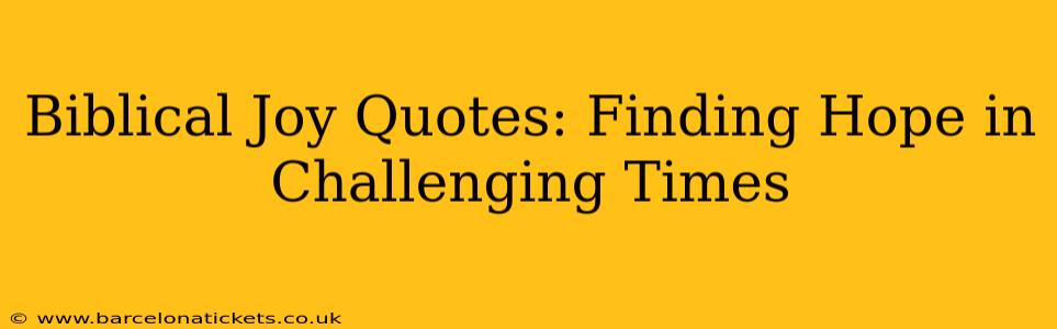 Biblical Joy Quotes: Finding Hope in Challenging Times