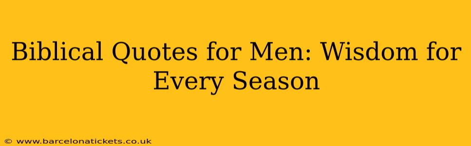 Biblical Quotes for Men: Wisdom for Every Season