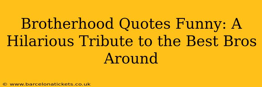 Brotherhood Quotes Funny: A Hilarious Tribute to the Best Bros Around