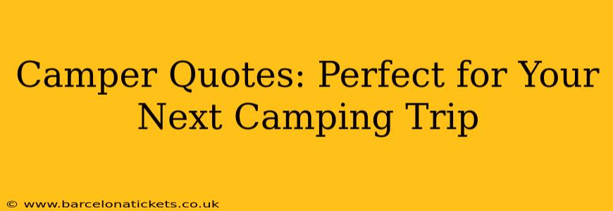 Camper Quotes: Perfect for Your Next Camping Trip