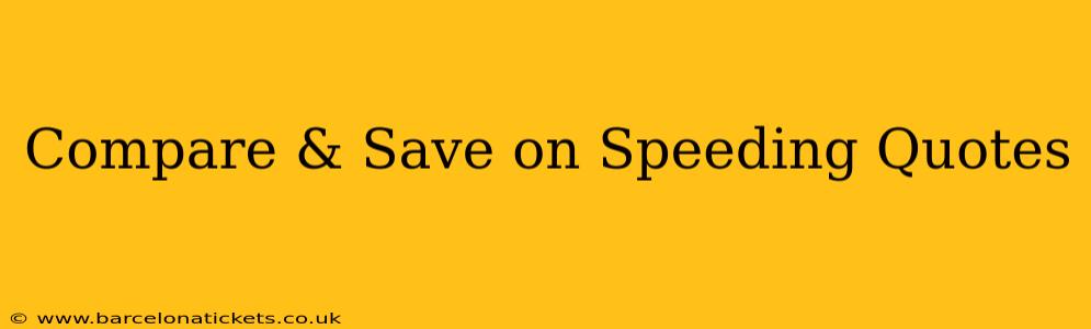 Compare & Save on Speeding Quotes