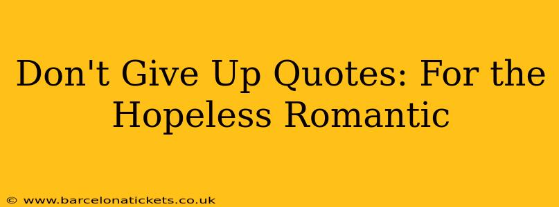 Don't Give Up Quotes: For the Hopeless Romantic