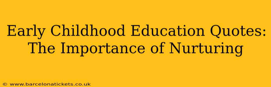 Early Childhood Education Quotes: The Importance of Nurturing