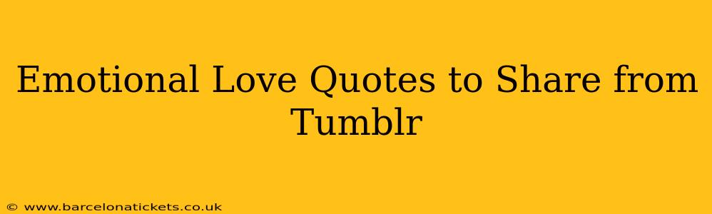 Emotional Love Quotes to Share from Tumblr
