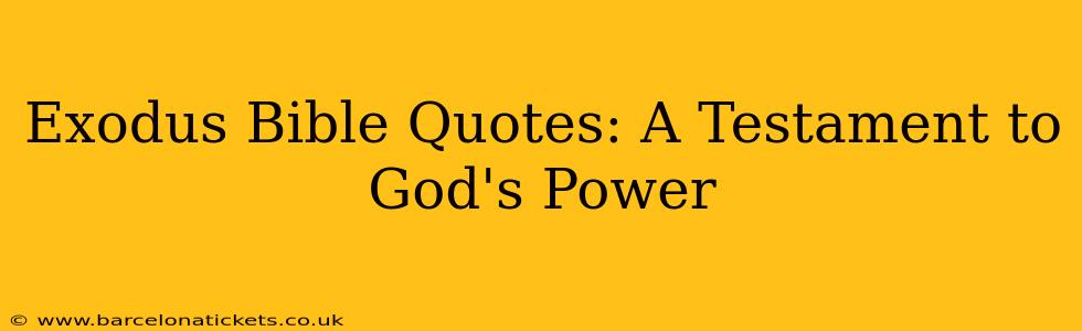 Exodus Bible Quotes: A Testament to God's Power