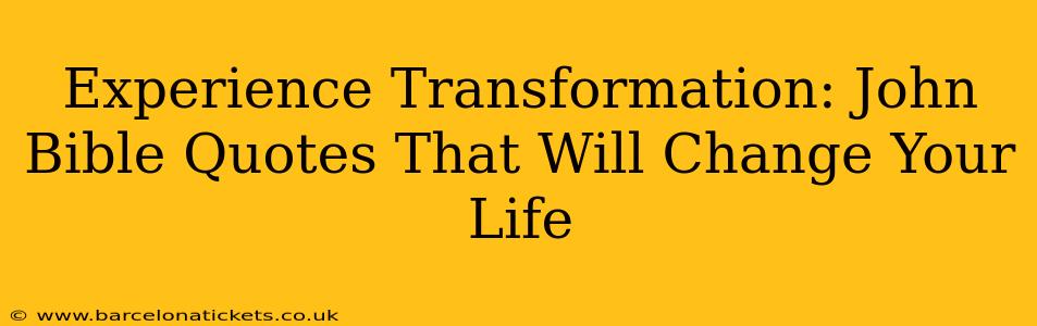 Experience Transformation: John Bible Quotes That Will Change Your Life
