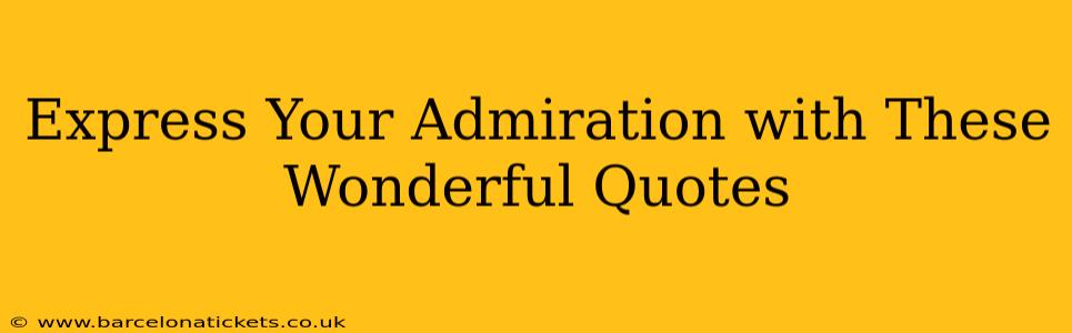 Express Your Admiration with These Wonderful Quotes