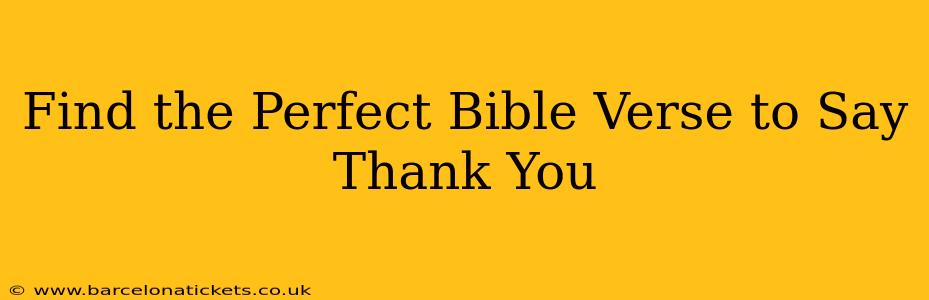 Find the Perfect Bible Verse to Say Thank You