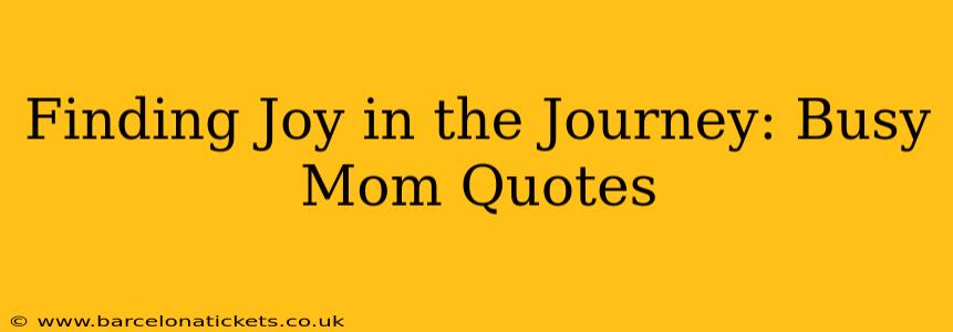 Finding Joy in the Journey: Busy Mom Quotes
