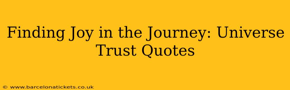 Finding Joy in the Journey: Universe Trust Quotes
