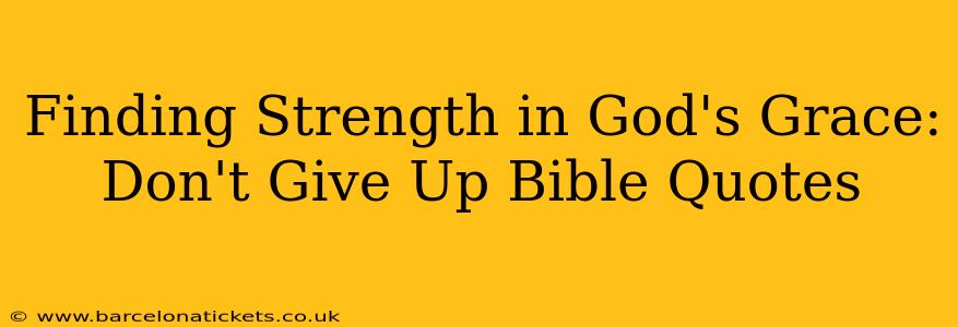 Finding Strength in God's Grace: Don't Give Up Bible Quotes