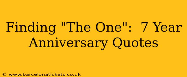 Finding "The One":  7 Year Anniversary Quotes
