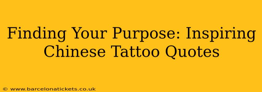Finding Your Purpose: Inspiring Chinese Tattoo Quotes