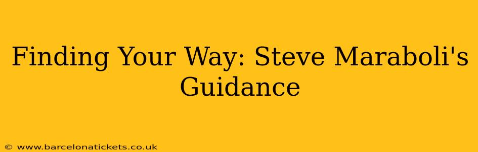 Finding Your Way: Steve Maraboli's Guidance