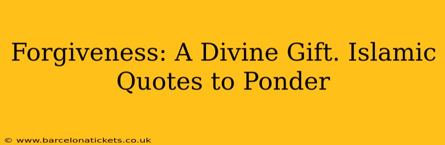 Forgiveness: A Divine Gift. Islamic Quotes to Ponder