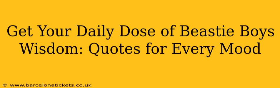 Get Your Daily Dose of Beastie Boys Wisdom: Quotes for Every Mood