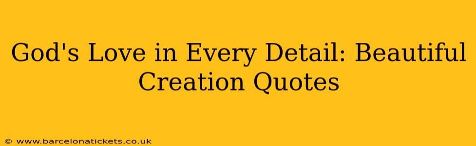 God's Love in Every Detail: Beautiful Creation Quotes