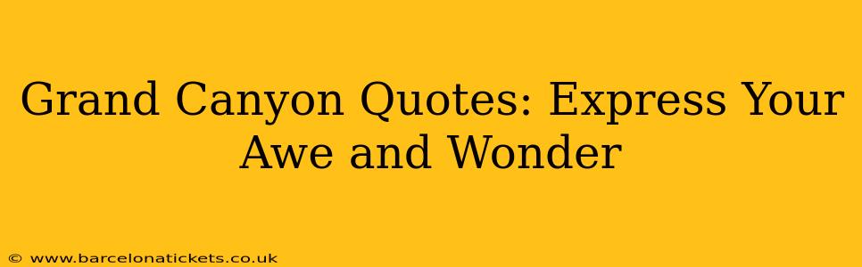 Grand Canyon Quotes: Express Your Awe and Wonder