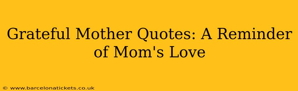 Grateful Mother Quotes: A Reminder of Mom's Love