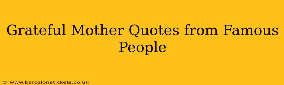 Grateful Mother Quotes from Famous People