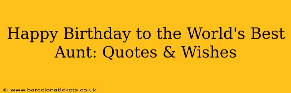 Happy Birthday to the World's Best Aunt: Quotes & Wishes