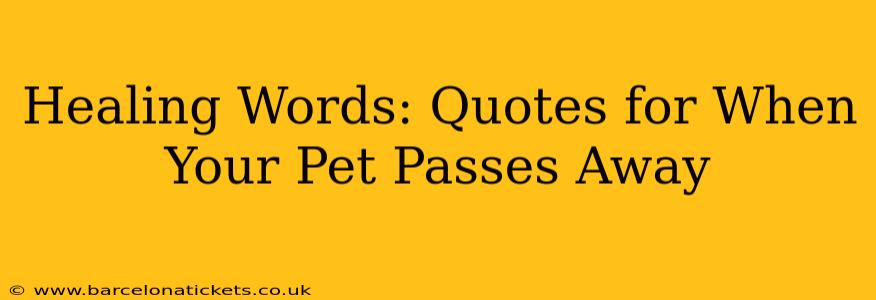Healing Words: Quotes for When Your Pet Passes Away