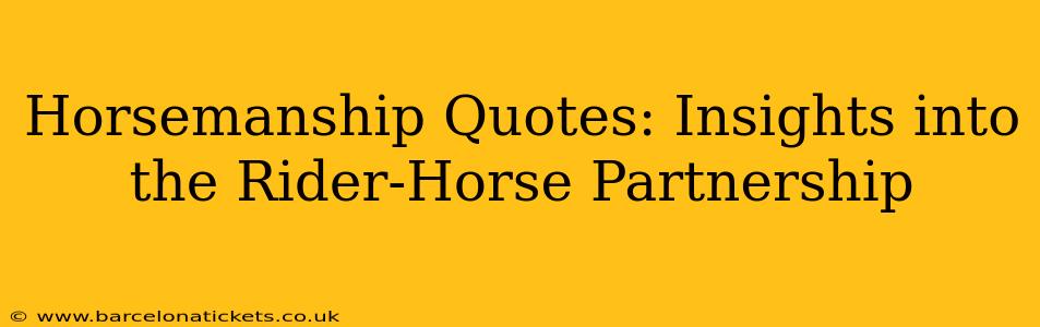 Horsemanship Quotes: Insights into the Rider-Horse Partnership
