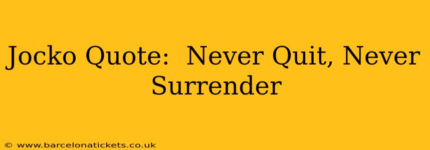 Jocko Quote:  Never Quit, Never Surrender