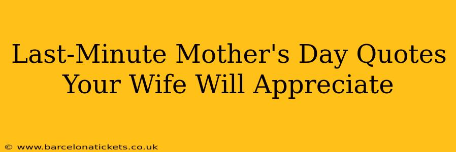 Last-Minute Mother's Day Quotes Your Wife Will Appreciate