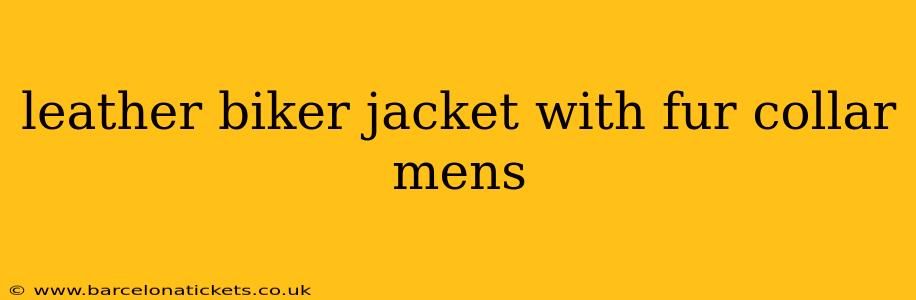 leather biker jacket with fur collar mens