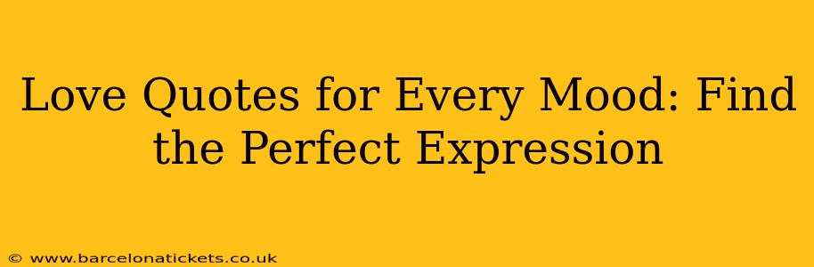 Love Quotes for Every Mood: Find the Perfect Expression