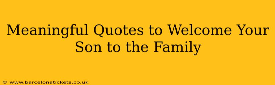 Meaningful Quotes to Welcome Your Son to the Family