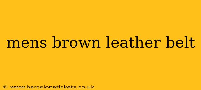mens brown leather belt