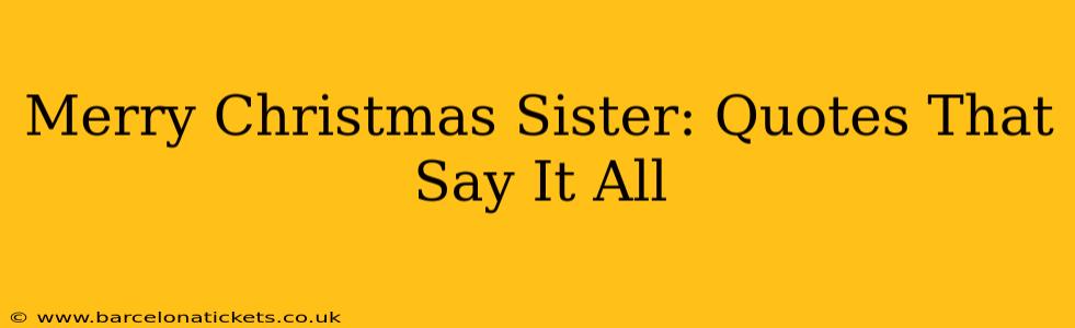 Merry Christmas Sister: Quotes That Say It All