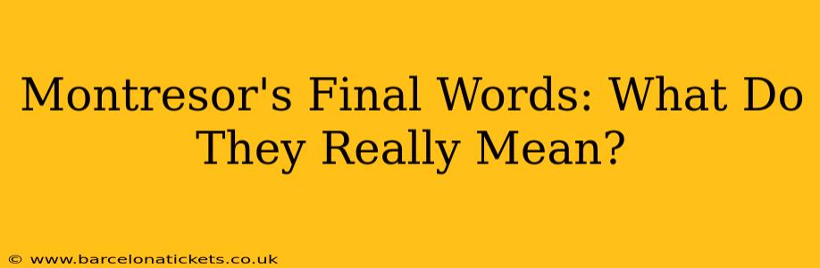 Montresor's Final Words: What Do They Really Mean?