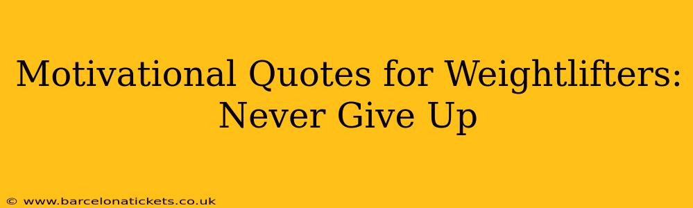 Motivational Quotes for Weightlifters: Never Give Up