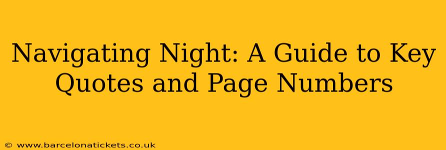Navigating Night: A Guide to Key Quotes and Page Numbers