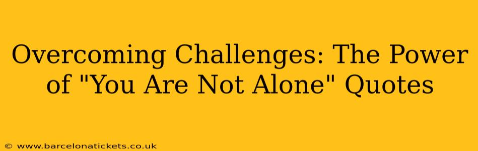 Overcoming Challenges: The Power of "You Are Not Alone" Quotes