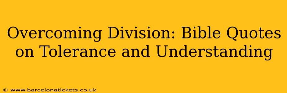 Overcoming Division: Bible Quotes on Tolerance and Understanding