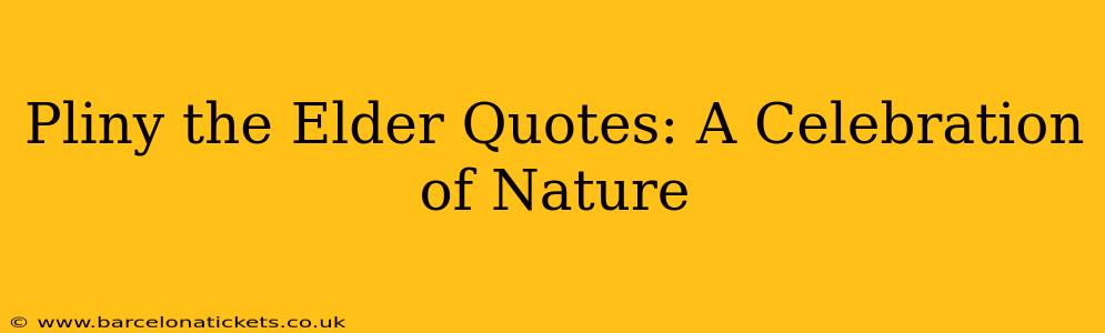 Pliny the Elder Quotes: A Celebration of Nature