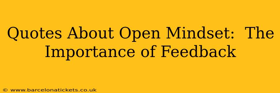 Quotes About Open Mindset:  The Importance of Feedback